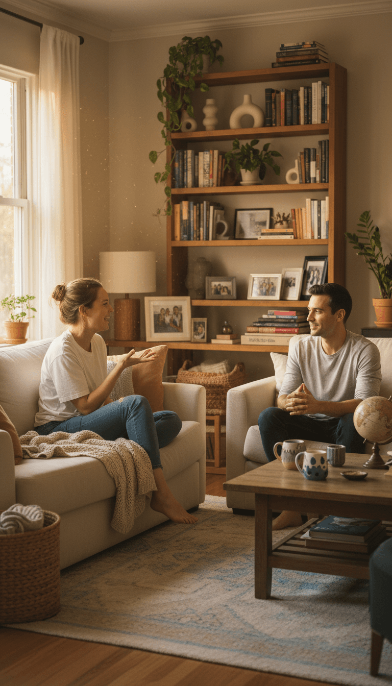 Quality time during a home companionship visit in a comfortable living space